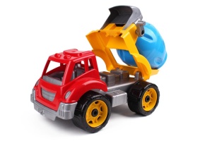 Masinuta de jucarie pentru copii de 2 ani+, utilaj de constructie, betoniera mixer - Img 1