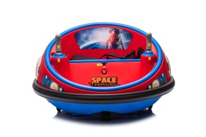 Masinuta electrica Bumper Car pentru copii, 2 joystick-uri, rotire 360°, lumini LED, centura siguranta, Rosu/Albastru - Img 3