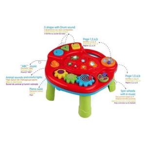 Masuta cu activitati pentru copii, Cu sunete si lumina, Functionare cu 3 baterii AA (incluse), Plastic, 47x72x68cm, Multicolor - Img 3