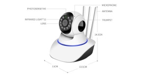 Mini camera de supraveghere de interior CCTV - Full HD, WiFi, IR, rotire 360 grade - Img 7
