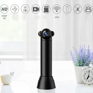 Mini camera de supraveghere SX82, WiFi, tip baby monitor, HD, infrarosu, senzor de miscare, negru - Img 3