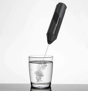 Mini Mixer pentru lapte, cu suport, functioneaza cu baterii, 22 cm lungime, negru - Img 4