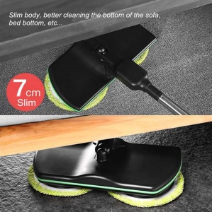 Mop electric fara fir, cu 2 seturi de dischete din microfibra si maner telescopic 130cm, negru - Img 5