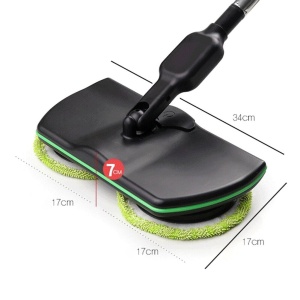 Mop electric fara fir, cu 2 seturi de dischete din microfibra si maner telescopic 130cm, negru - Img 12