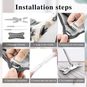 Mop TWIST cu autostoarcere, cap flexibil cu rotire 360 grade, maner telescopic - Img 9