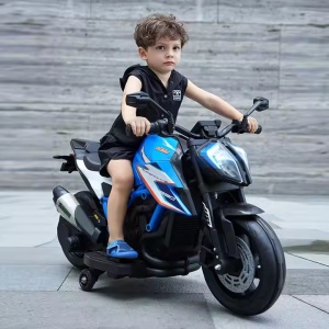 Motocicleta electrica pentru copii 3 ani+, Motor 50W, Baterie 12V7AH, cu roti ajutatoare, lumini si muzica - Img 5