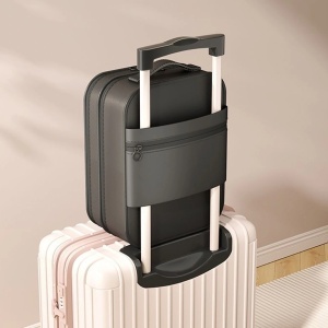 Organizator pentru incaltaminte, cu 2 compartimente, din bumbac, 22x15x30cm, negru/verde/bej - Img 7