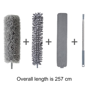 Pamatuf telescopic cu microfibra, 3 Capete Interschimbabile, Extensibil 250 cm - Img 5