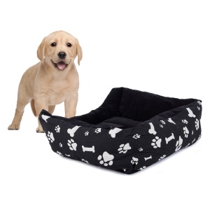 Pat pentru animale de companie - Material textil moale - Dimensiune 62x48x15, Negru - Img 2