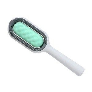 Perie colecatare par pentru caini si pisici, pentru curatare covor, canapea sau haine, umed sau uscat, din silicon, alb-verde - Img 6
