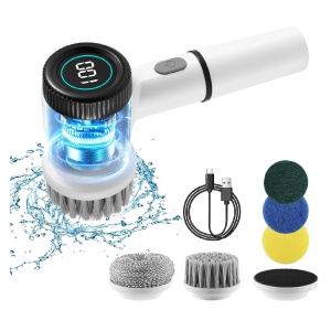 Perie electrica rotativa fara fir, 5 capete, 3 viteze, Incarcare USB, Rezistenta la apa, Afisaj digital - Img 6