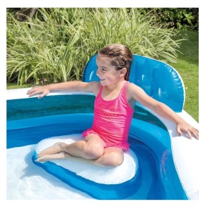 Piscina pentru Familie, Intex, cu spatare, capacitate 262 L, dimensiune 2.29x2.29x0.66 m, Bleu - Img 3
