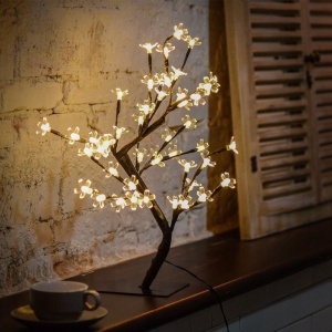 Pomisor cu flori de cires iluminate cu 36 LED-uri, Inaltime 40cm, Lumina alba cald, rece sau multicolor - Img 7