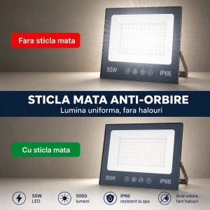 Proiector LED 50W, Iluminat Puternic 5000lm, Pentru exterior sau interior, Protectie IP66 - Img 6