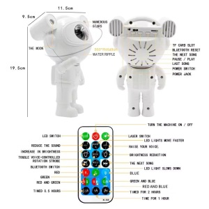 Proiector LED in forma de astronaut, Bluetooth, sunete si lumini, telecomanda - Img 11