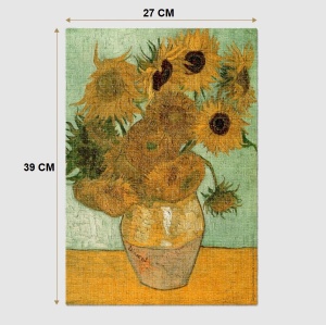 Puzzle din 300 piese, pictura Sunflowers a lui Vincent van Gogh, Dimensiune 39 x 27 cm - Img 7