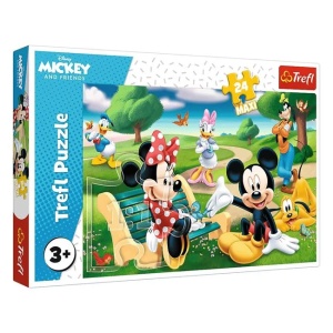 Puzzle pentru copii cu Mickey, Minnie si Prietenii în Parc, Dimensiune 60x40cm