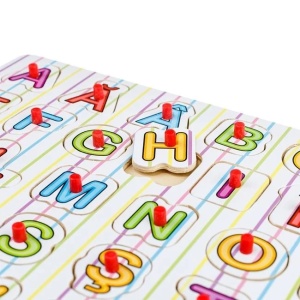 Puzzle tip Alfabet, 31 piese, lemn, 21.5x29.5 cm - Img 3