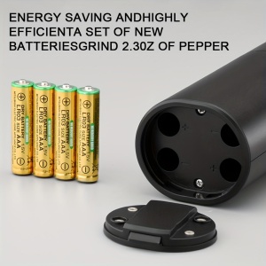 Rasnita electrica pentru sare, piper, condimente, Lumina Led, Negru - Img 3