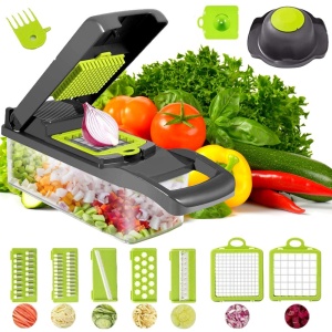 Razatoare Multifunctionala cu 14 accesorii ideala in bucatarie, Calitate Premium, Verde - Img 5