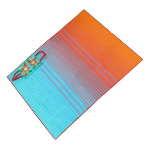 Rogojina dubla pentru plaja, Model cu dungi, Dimensiune 200x180cm, Portocaliu-Turcoaz