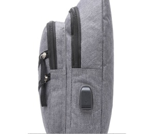 Rucsac pentru Bărbați cu USB si Port Căști, 18x8x32cm, gri - Img 2