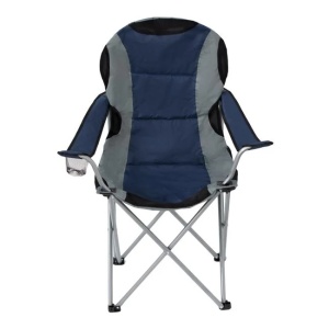 Scaun Pliabil pentru Camping, cu Husa, 59x59x105cm, Antracit Albastru - Img 2