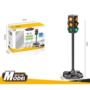 Semafor de jucarie, pentru copii 4 ani+, cu lumini, 75 cm inaltime, negru - Img 4