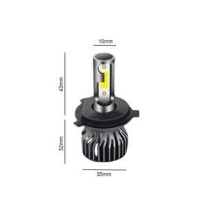 Set 2 becuri LED H4 COB, 100W, 12000 lumeni, lumina alb-rece - Img 3