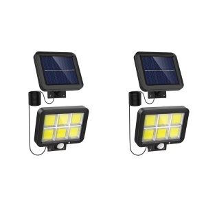 Set 2 Lampi solare cu panou detasabil 120 LED-uri COB, Putere 30W
