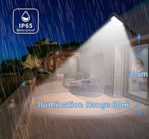 Set 2 Lampi Stradale Solare 150 LED COB cu 6 CASSETE cu Panou Solar Senzor de Miscare Lumina si Telecomanda Inclusa - Img 7