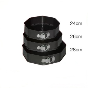 Set 3 tavi octagonale pentru copt, cu fund detasabil, din otel carbon - Img 6