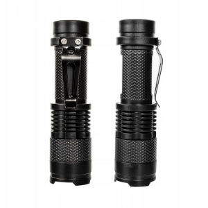 Set 4 Lanterne Tactice LED, Reincarcabile USB, Focus Ajustabil, Impermeabile, Aluminiu, Negru - Img 5