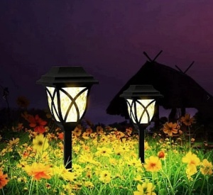 Set 4 x lampa solara felinar LED 43 cm patrate, pentru terasa, alee sau gradina - Img 5