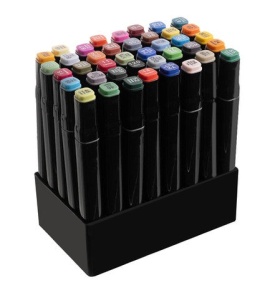 Set 40 markere cu capat dublu - Carioci profesionale multicolore - Img 7