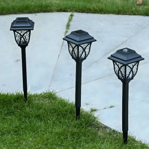 Set 6 lampi solare decorative de gradina tip felinar, Iluminare ambientala, Rezistente la exterior - Img 3