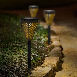 Set cu 6 lampi solare decorative pentru gradina, 2 in 1, suspendata sau infipta, negru, cu lumina alba calda - Img 3
