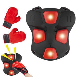 Set cu vesta si manusi de box cu lumini, sunete si muzica - Img 2