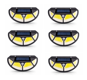 Set de 6 lampi solare de perete Model SH-122 LED COB cu senzor de miscare si lumina, 3 moduri de iluminare