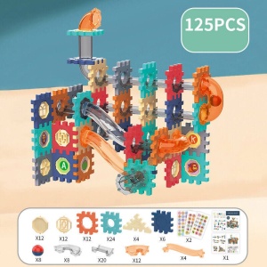Set de Constructie 125 Piese cu Tuburi si Bile pentru Copii 3+ ani, Blocuri de Asamblat DIY, Multicolor - Img 3