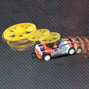 Set masini metalice cu fanta si sistem de lansare discuri, cu 6 masini si 18 discuri - Img 3