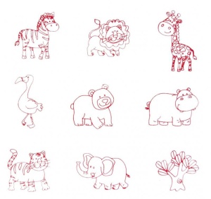 Set placa si stampile din lemn cu animale salbatice 9 piese pentru copii 3 ani+ - Img 3