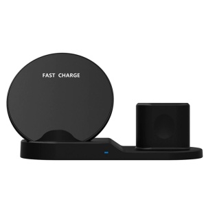 Statie de incarcare rapida 3 in 1 pentru telefon, ceas si casti, portivit pentru iPhone, Apple Watch si AirPods - Img 2