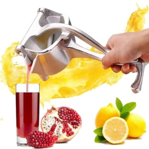 Storcator manual de fructe, cu sita, din otel inoxidabil, argintiu - Img 3