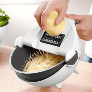 Strecuratoare si feliator de legume sau fructe manual cu castron inclus, accesorii diverse - Img 13
