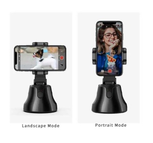 Suport Automat pentru Telefon cu Tracking, Camera, Difuzor, Bluetooth, 360°, Portabil, Negru - Img 5