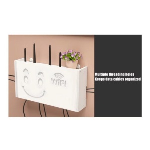 Suport de perete pentru router sau alte obiecte, din ABS, 40x20x9cm, alb - Img 2