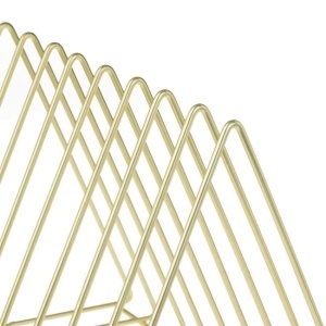 Suport metalic pentru carti cu 8 compartimente, Dimensiune 27x17.5x20cm, Culoare Auriu - Img 6