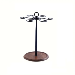 Suport pentru 6 pahare de vin din metal cu baza din lemn, Inaltime 35cm - Img 6
