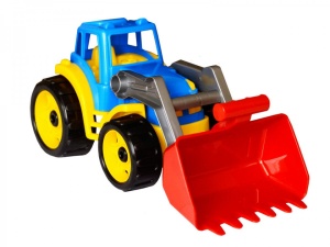 Tractor cu excavator frontal, de jucarie, multicolor - Img 2